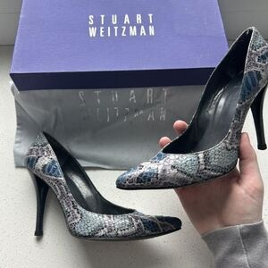 Stuart Weitzman multi Snakeskin Pointed Toe Stiletto Heels